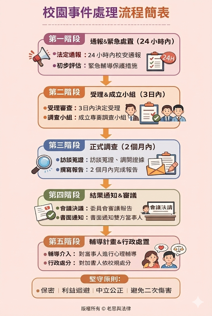 校園霸凌事件處理流程圖