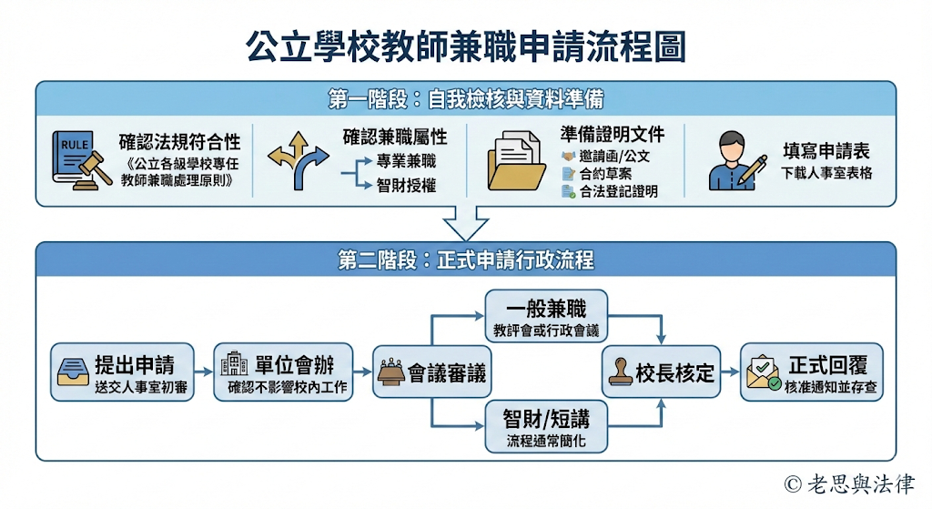 公立學校教師間職申請流程圖